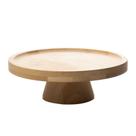 Boleira Prato para Bolo de Bambu Natural com Pé 20cm Lyor