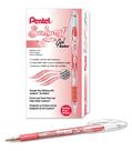 Bolígrafo Gel Metálico Pentel Sunburst 0.8 mm Tinta Roja, Paquete de 12