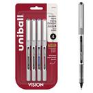Bolígrafos roller Uni-Ball Vision punta fina 0,7 mm pack de 4