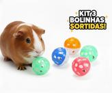 Bolinha Interativa com Guizo para porquinho da india roedores 3 unidades