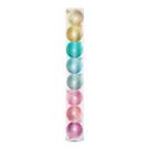 Bolinhas de Natal Coloridas Pastel Arco Iris Rainbow Brilhante Glitter 6 cm Enfeites Decoração Natalinas pra Arvore