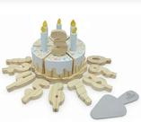 Bolo de Aniversário com velas e números - em madeira new art Bolo de Aniversário com velas e números - em madeira new art