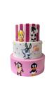 Bolo Fake Baby Looney Tunes Rosa 3 andares
