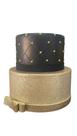 Bolo fake dourado e preto captonê Bolo fake dourado e preto captonê