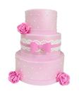 Bolo Fake Lacinho Floral Rosa