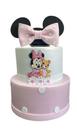 Bolo fake minnie laço baby rosa