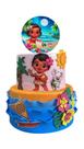 Bolo fake moana bebe rosa