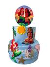 Bolo fake moana e ariel