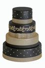 Bolo Fake Preto Com Dourado 4 Bases Moldado No Eva Sem Emenda