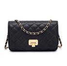 Bolsa acolchoada HAKSIM, bolsa tiracolo feminina preta com treliça