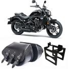 Bolsa Alforge Mala Moto Custom 64 Litros Com Afastador Kawasaki Vulcan 650
