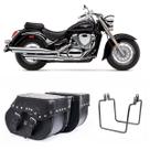 Bolsa Alforge Moto Custom 30 Litros Cravo + Afastador Suzuki Boulevard M 800 M 1500 Bolsa Alforge Moto Custom 30 Litros Cravo + Afastador Suzuki Boulevard M 800 M 1500