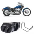 Bolsa Alforge Moto Custom 30L Cravo + Afastador Honda Shadow 750 2006 até 2010 Bolsa Alforge Moto Custom 30L Cravo + Afastador Honda Shadow 750 2006 até 2010