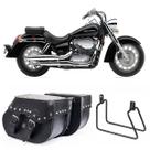 Bolsa Alforge Para Moto Custom 30L Cravo + Afastador Honda 750 Shadow 2011 2012 2013 2014