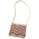 Bolsa Artesanal Lateral ListradaTransversal Cor:Lilás