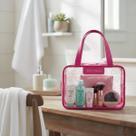 Bolsa Bag Necessaire Transparente Jacki Design Love Cor Vinho