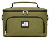 Bolsa Bag Térmica de levar Marmita fitness Verde Escuro Textura Grossa