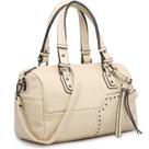 Bolsa Barrel Dasein feminina de material vegano macio bege
