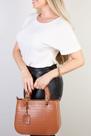 Bolsa baú estruturada de couro croco Eloise