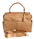 bolsa baú média lisa com alça de mão em material ecológico