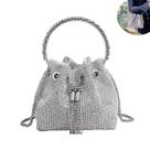 Bolsa BBTT.ful Sparkling Rhinestone Bucket Bag Silver