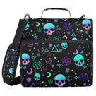 Bolsa Binder XUWU Magic Skull com zíper de 3 anéis com alça e alça