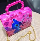 Bolsa Bolsinha Infantil Mini Bag Alça Transversal Corrente Pérola Menina Personagem Disney Lilo Stitch Moda