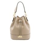 Bolsa Bucket Tuscany Leather Aura Bege com Cordão