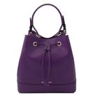 Bolsa Bucket Tuscany Leather Roxa em Couro Palmellato