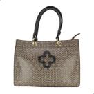 Bolsa Capodarte Feminina Monograma Bege/Preto