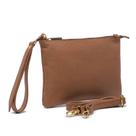 Bolsa Carteira De Mão Clutch Transversal Pequena De Couro Caramelo Bolsa Carteira De Mão Clutch Transversal Pequena De Couro Caramelo