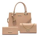 Bolsa Carteira Feminina Para Festa E Dia Dia Kit Com 3 Peças