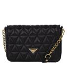 Bolsa classe couro crossbody feminina 2839 matelassê preta