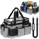 Bolsa Cleaning Caddy Jaffzora com alça e almofada acolchoada cinza