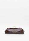 Bolsa Clutch Couro Croco Moderna Marca Lança Perfume Marrom Cor:Marrom