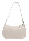 Bolsa Clutch de Couro Verniz Mini de Ombro Bege