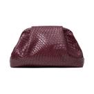 Bolsa Clutch Grande De material sintético Vintage Burgundy Com Padrão Trançado Para Mulheres Em