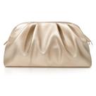 Bolsa Clutch lovyoCoCo Soft Plissada em PU Dourado Champanhe