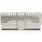 Bolsa clutch Purse Labair, bolsa de noite, strass para mulheres, prata