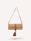 Bolsa Clutch Tricô Couro - Bege