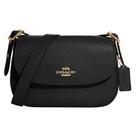 Bolsa Coach Macie Saddle Black Pebble Leather para mulheres