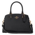 Bolsa Coach Mini Lillie Carryall Crossgrain Leather preta