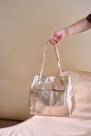 Bolsa Couro Média Dourada