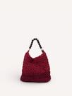 Bolsa Couro Tricô Fucsia