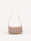 Bolsa Couro Tricô Mini Lua - Off White