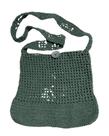 Bolsa crochê verde escuro e botão