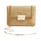 Bolsa Crossbody Feminina de Palha Tecida à Mão - Com Fecho de Bloqueio