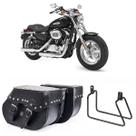 Bolsa Custom Para Moto Alforge 30 Litros Cravo Com Afastadores Harley Davidson XL 1200 Sportster
