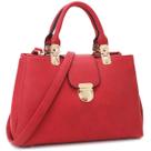 Bolsa Dasein Satchel Top Handle Purse Sacola de material vegano vermelho