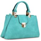 Bolsa Dasein Satchel Top Handle Purse Tote Turquoise